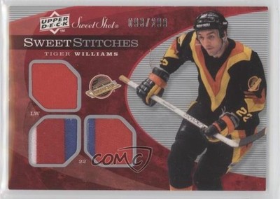 2007-08 Upper Deck Sweet Shot Sweet Stitches 93/299 Tiger Williams #SST-TW 2d8
