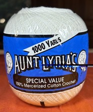 Aunt Lydia's Crochet Thread White 1000 Yards Coats Clark Special Value NOS