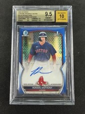 ROMAN ANTHONY 2023 BOWMAN CHROME TRUE BLUE REF 1ST BGS 9.5 10 AUTO GEM /150