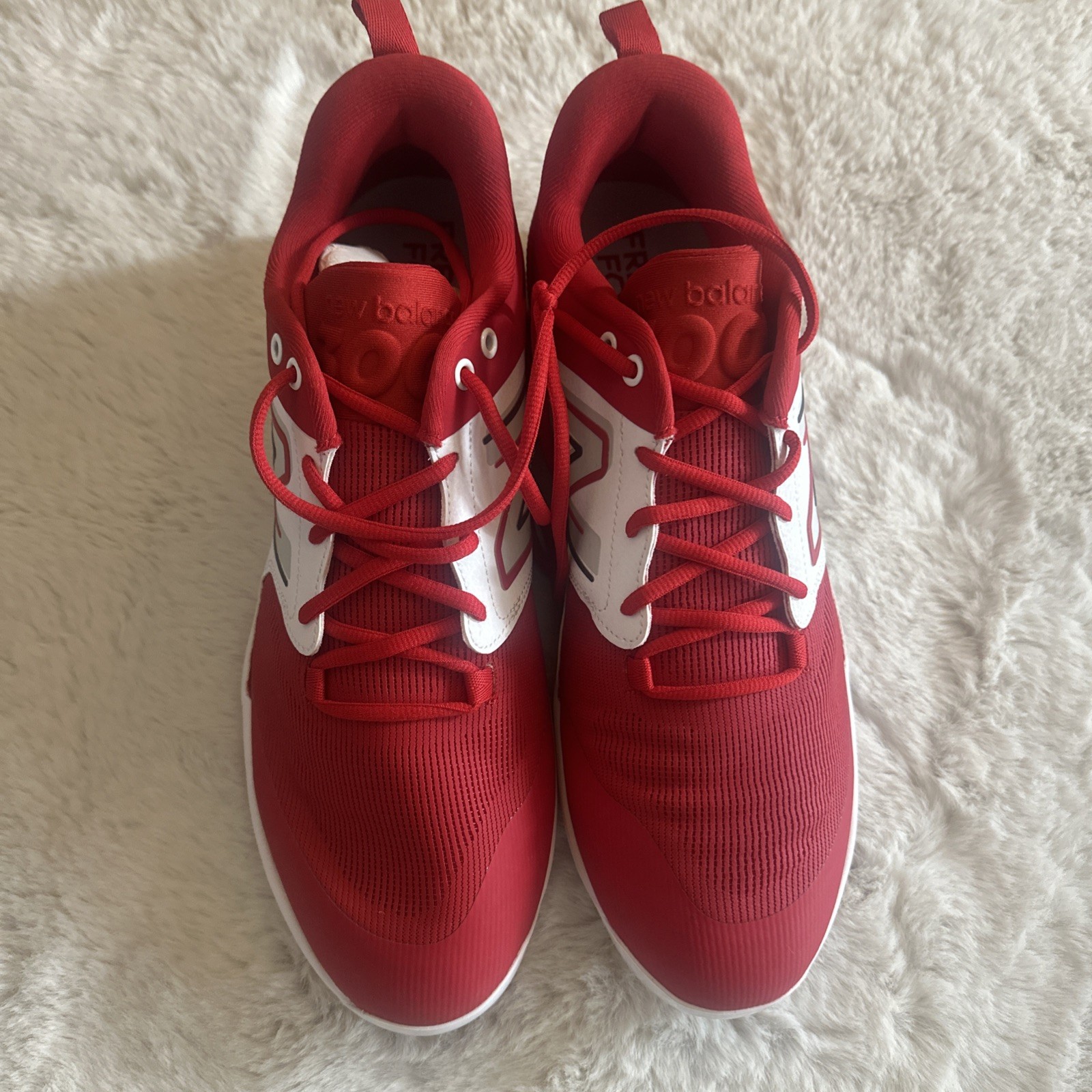 New Balance Men's Fresh Foam X 3000 V6 Metal Baseball Shoe, Red/White, US 14 W