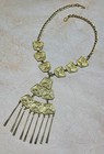 Vintage 1960's 70"s Lisner Gold Tone Filigree Dangle Statement Necklace — photo 1