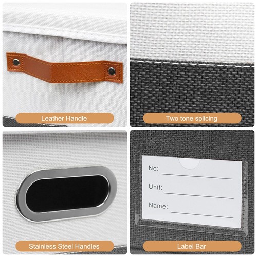 Open Foldable Fabric Storage Boxes Collapsible Versatile Bins Baskets Cubes - Picture 3 of 7