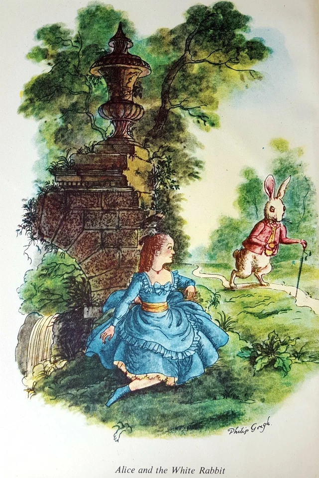 RARE First Edition ALICE IN WONDERLAND & Through the Looking Glass PHILIP GOUGH - Image 4 of 4