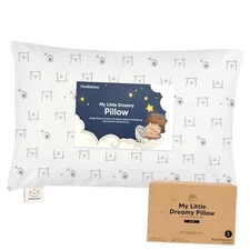  Toddler Pillow with Pillowcase, Jumbo 14X20 - Soft Organic Cotton Bumble Bear