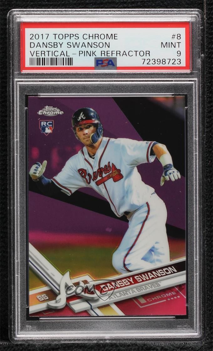 2017 Topps Chrome Pink Refractor Dansby Swanson #8 PSA 9 MINT 0c6
