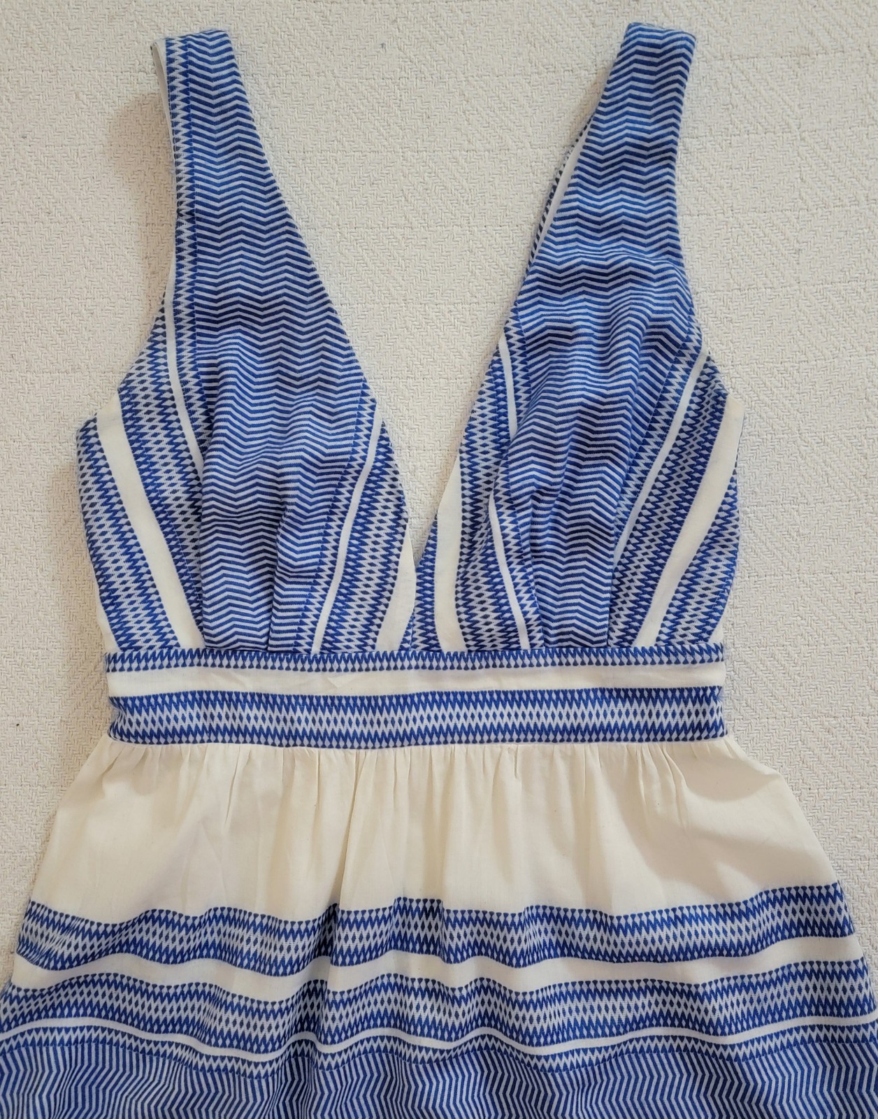Maxi Dress Blue White Striped Sleeveless Sz S Resort Wear Vacation Coastal Boho-image