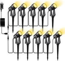Garden Lights Mains Powered, 32M/105FT 10 Pack LED Landscape Spotlights with 27V