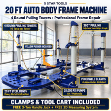20 Feet Long Auto Body Frame Machine 4 Towers With Clamps Hooks Tools Cart