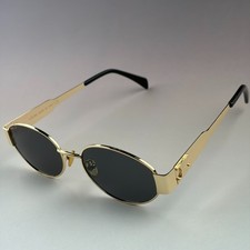 New In Box - Celine Women Men Sunglasses Triomphe Gold Metal Oval Frame Driving New In Box - Celine Women Men Sunglasses Triomphe Gold Metal Oval Frame Driving