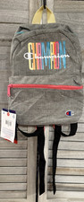 Champion Small Gray Logo Backpack Adjustable Strap Ext Zip Pocket