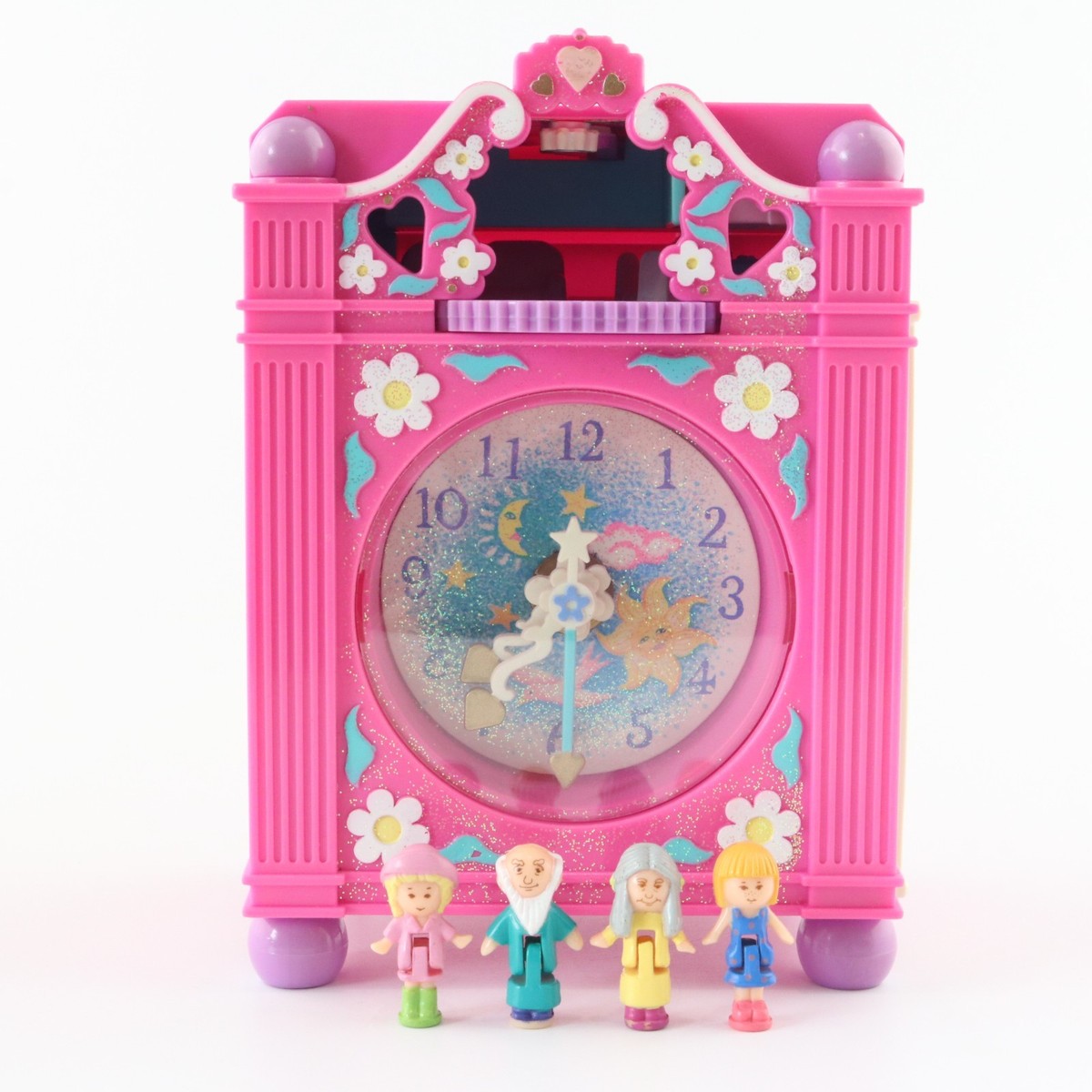 POLLY POCKET 1991 Funtime Glitter Pink Clock Variation COMPLETE