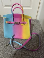Women Rainbow Ombre Jelly Handbag