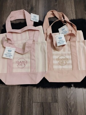 Trader Joe s Mini Pastel Stripe Canvas Tote Bag Limited Edition Set Of 4 2026