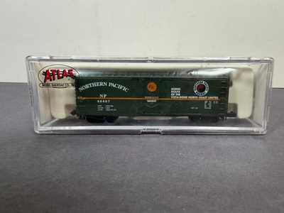 #ad Atlas N Scale Train 33321 Box Car NORTHERN PACIFIC NP 98667 $14.99