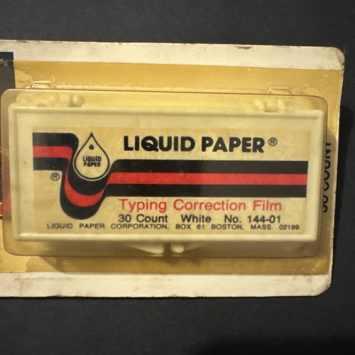 Nuevo Stock Antiguo PELÍCULA CORRECTORA DE ESCRITURA PAPEL LÍQUIDO VINTAGE 30 ct 144 04 BLANCO NOS - Imagen 4 de 7