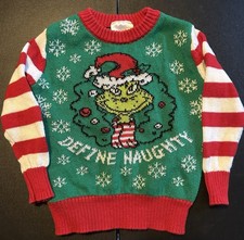 Dr. Seuss Kids The Grinch Define Naughty Pullover Sweater Size 2T