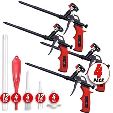 4 Pack Luft Professional Expanding Spray Foam Gun (4 Guns + 36 Tips and Tools...