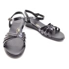Ladies SAS Strippy Low Wedge Sandals 10 W Made in USA Black Patent New in Box — photo 2