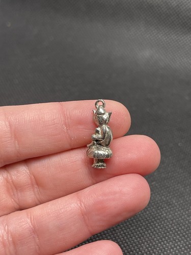 VINTAGE STERLING SILVER LINCOLN IMP LUCKY PIXIE FOB CHARM PENDANT BRACELET - Picture 2 of 3