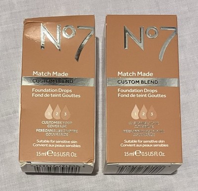 Pack of 2 - No7 Match Made Custom Blend Foundation Drops- wheat 0.5 fl Oz