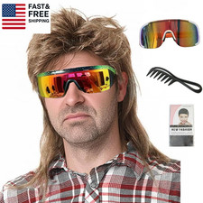 Mullet Wig for Men Joe Dirt Emo Wig 80S 90S Costumes Fancy Party Accessory Cospl