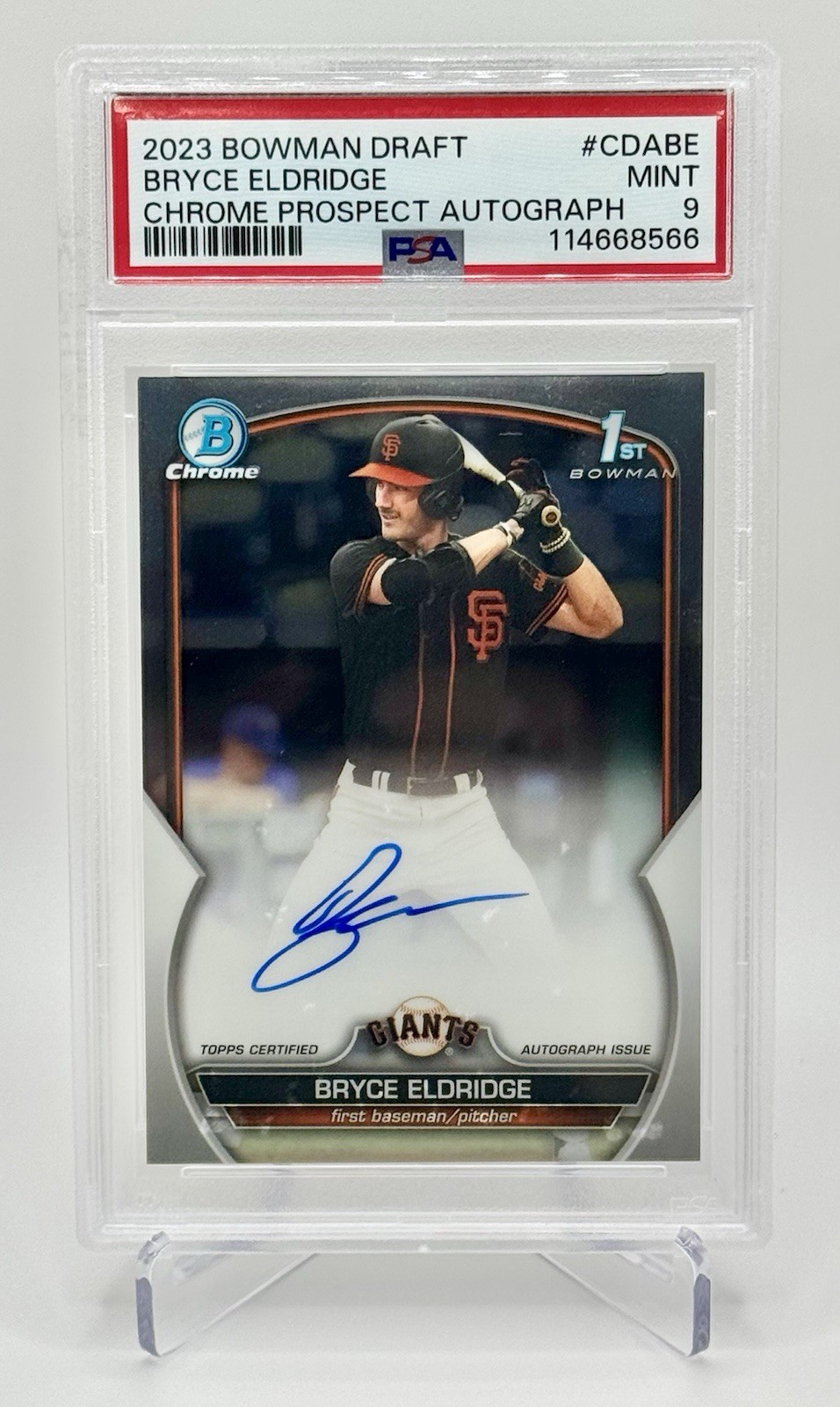 Bryce Eldridge 2023 Bowman Draft Chrome 1st Auto RC #CDA-BE - PSA 9 Mint