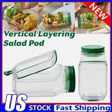 Salad Pod Vertical Layering Salad Pod Built-In Bowl Design Fresh Salad Bowl US