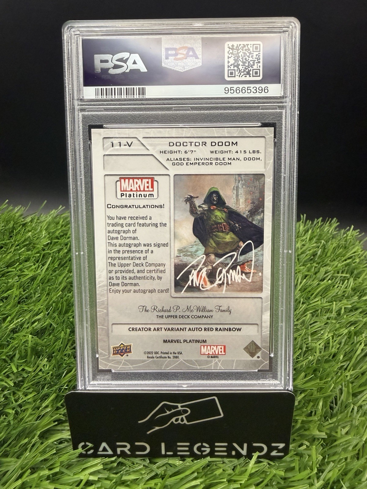 Doctor Doom 2023 Marvel Platinum Dave Dorman Auto Variant Cover PSA 9 view 2