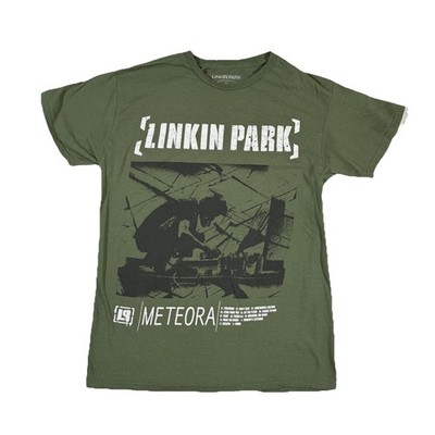 Linkin Park Meteora Tracklist Tee Official Merch Olive Green Size