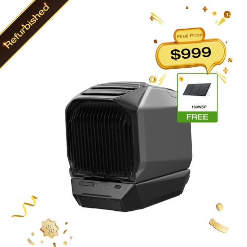 EcoFlow Wave 3 Portable Air Conditioner & Wave 3 Add-On Battery for Camping/RV