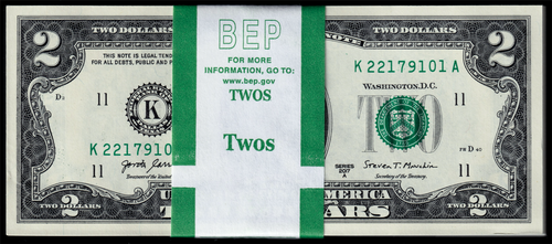 USPC FR#1941K 100X $2 2017 A FRN DALLAS SEQ #'D GEM UNC (W/ BEP STRAP) - Picture 3 of 12