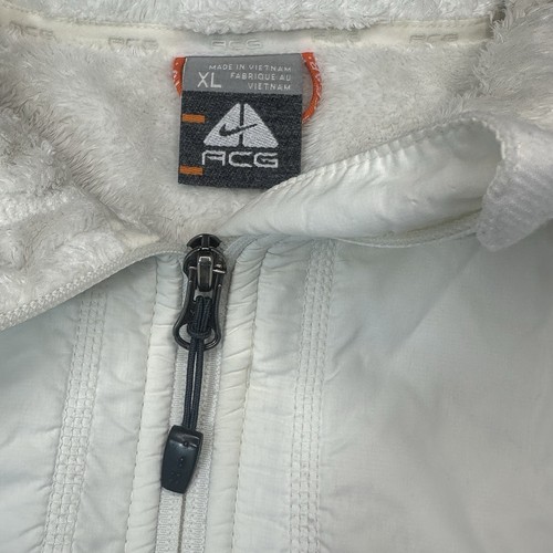 Nike ACG Giacca Donna Media Bianca Full Zip Pile Tasca Logo Donna XL - Foto 7 di 15