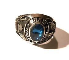 Ladies Oran High School Class Ring Make 1978  Size 5 3/4 Blue stone.
