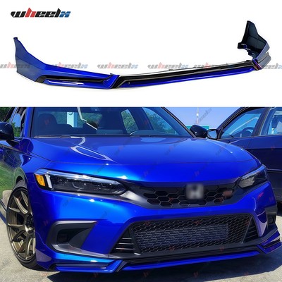 For 2022-24 Honda Civic Yofer V3 Style Aegean Blue Front Bumper Lip Splitter Kit