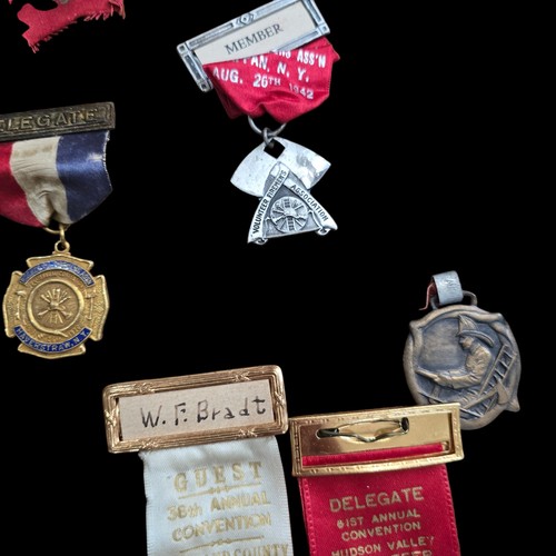 Volunteer Fireman's Association Hudson Valley Covention Ribbon Medals 1927-50 - Picture 12 of 16