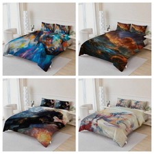 3D Horse Watercolor Colorful Quilt Cover Duvet Cover Comforter set
