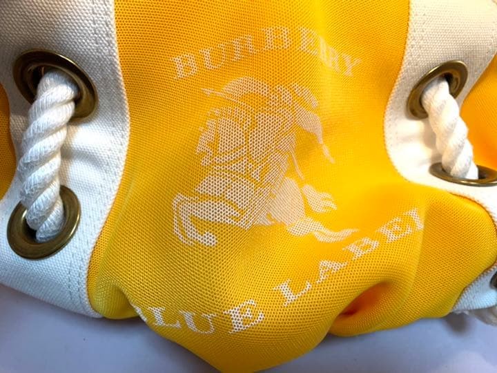 Burberry Blue Label Tote Bag Yellow Canvas Rope Handle Rare Design Japan New thumbnail 22