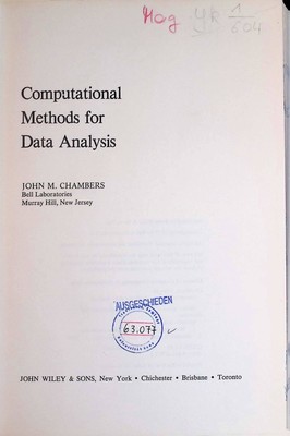 Computational Methods for Data Analysis Probability & Mathematical Statistics S.