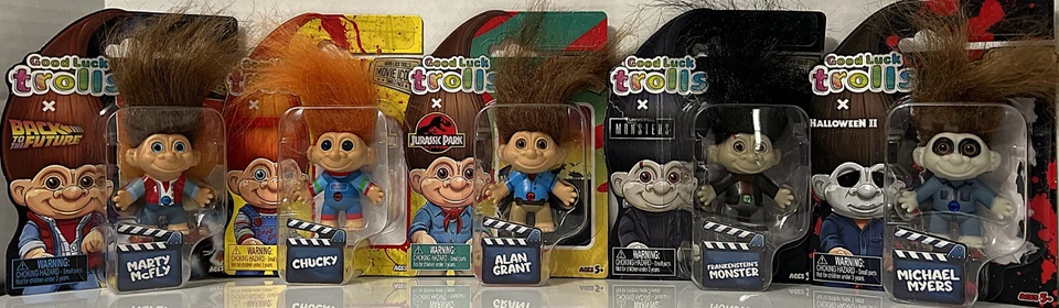 Conjunto de 5 Trolls da Boa Sorte CHUCKY MARTY ALAN MICHAEL FRANKENSTEIN Boneca Troll Ícone - Imagem 2 de 3