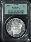 1886 MORGAN SILVER DOLLAR PCGS MS 63 DMPL OGH OLD GREEN HOLDER DEEP MIRROR