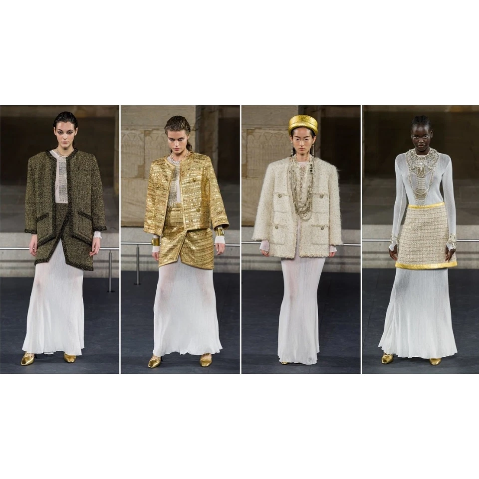 Vestido CHANEL blanco algodón 2019 19A NUEVA YORK SEMI TRANSPARENTE MAXI 42 Foto 4 de 4