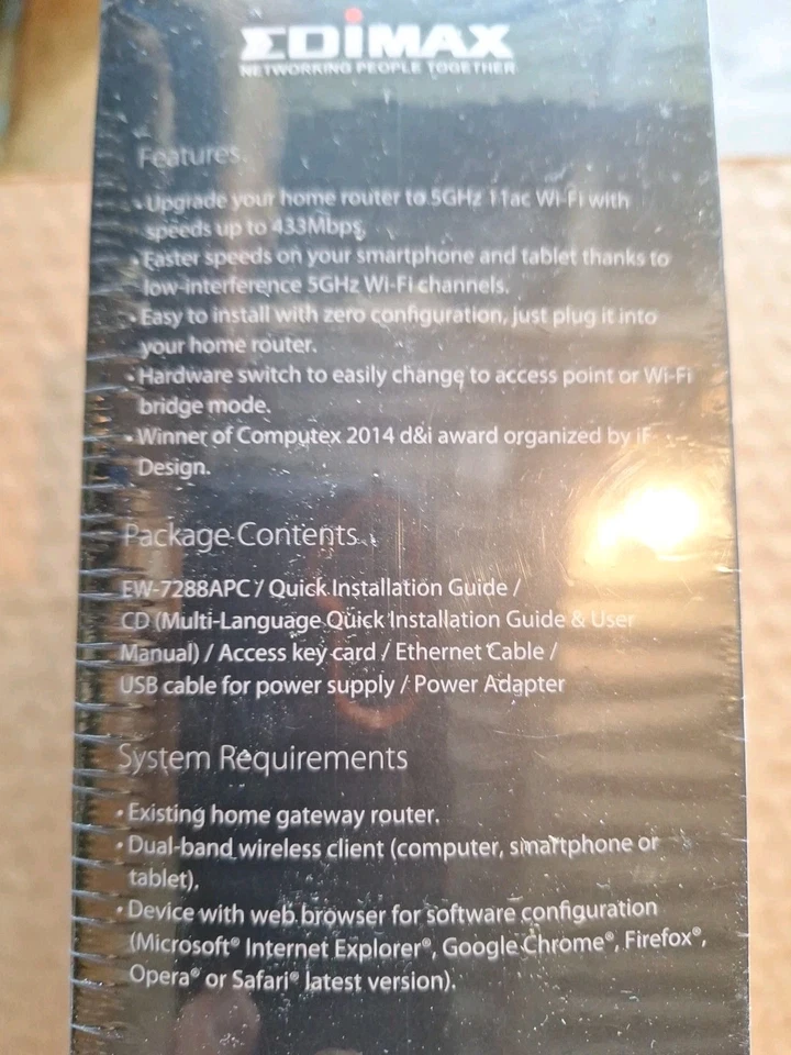 Edimax 11ac Wi-Fi Add on station Model EW-7288APC Sealed New🔺️ - Image 3 of 4