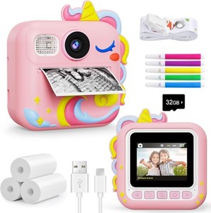 Kids Camera Imprime instantanée, Caméras pour tout-petits Jouets d'impression instantanée pour enfants