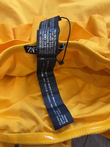 ZARA STRAPLESS SWIMSUIT WITH RUFFLE/FRILL DETAIL SIZE SMALL YELLOW VGC - Picture 6 of 8