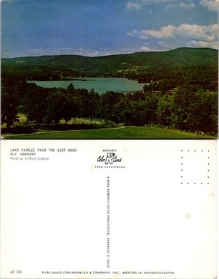 Lake Fairlee East Road Ely Vermont Hills Trees Postcard