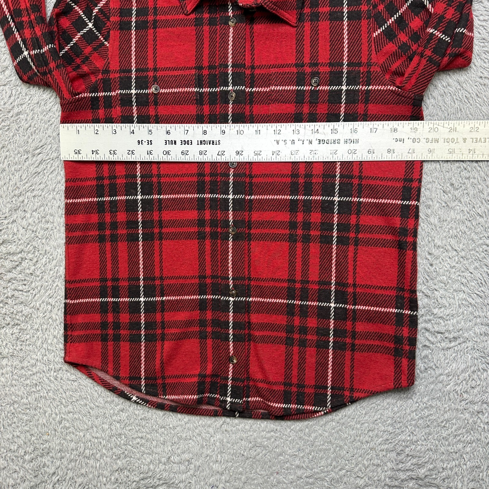 Faherty Legend Sweater Shirt Womens S Red Plaid Flannel Button Up Soft Stretchy image 9