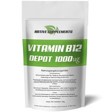 Vitamin B12 Komplex hochdosiert Tabletten 1000mcg - REIN - OHNE B1 B3 B6 Zusätze