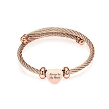 Heart Cremation Bracelet for Ashes Stainless Steel Urn Bangle Bracelet Memori...