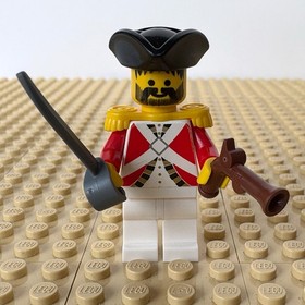 LEGO Pirates 1: Imperial Guard Officer, MUSKET, pi065, 6271, FLAGSHIP, 1992, RED