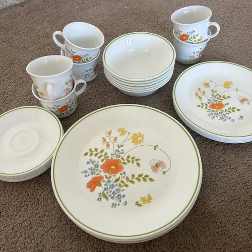 33 Corelle Corning Dishes-Dinner, Lunch, Plates, Saucers, Coffee Cups, bowls